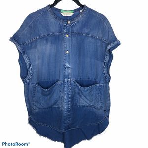 Maison Scotch Holy Guacamoly Denim Top‎ Shirt Small